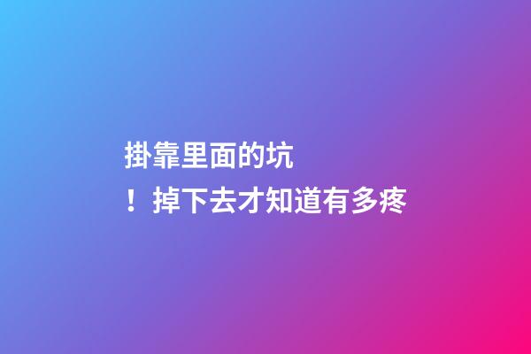 掛靠里面的坑！掉下去才知道有多疼